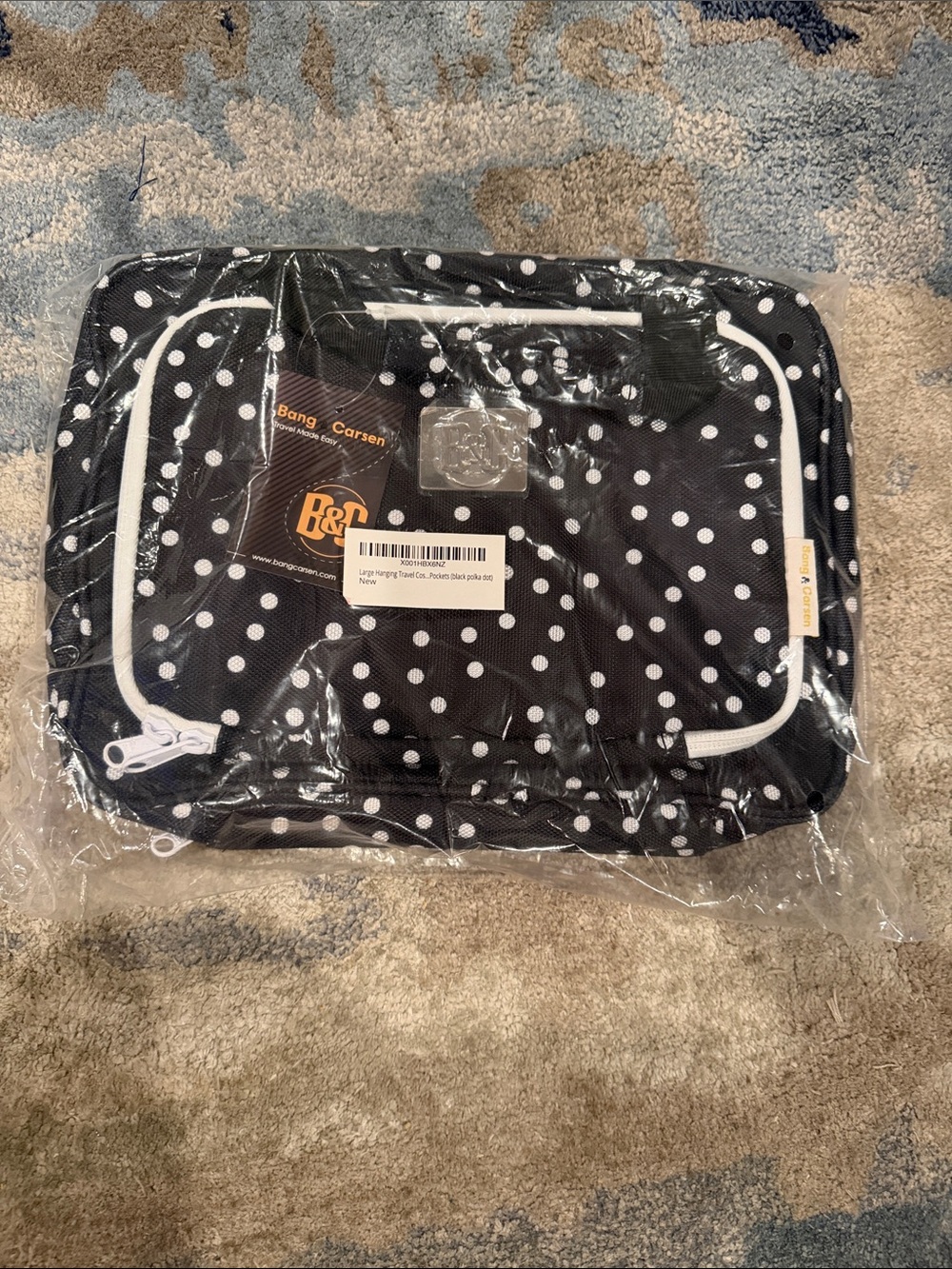 Bang Carsten Black Polka Dot Travel Toiletry Bag